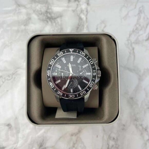 Fossil BQ2494 Bannon Multifunction Black Silicone Watch - Picture 2 of 5